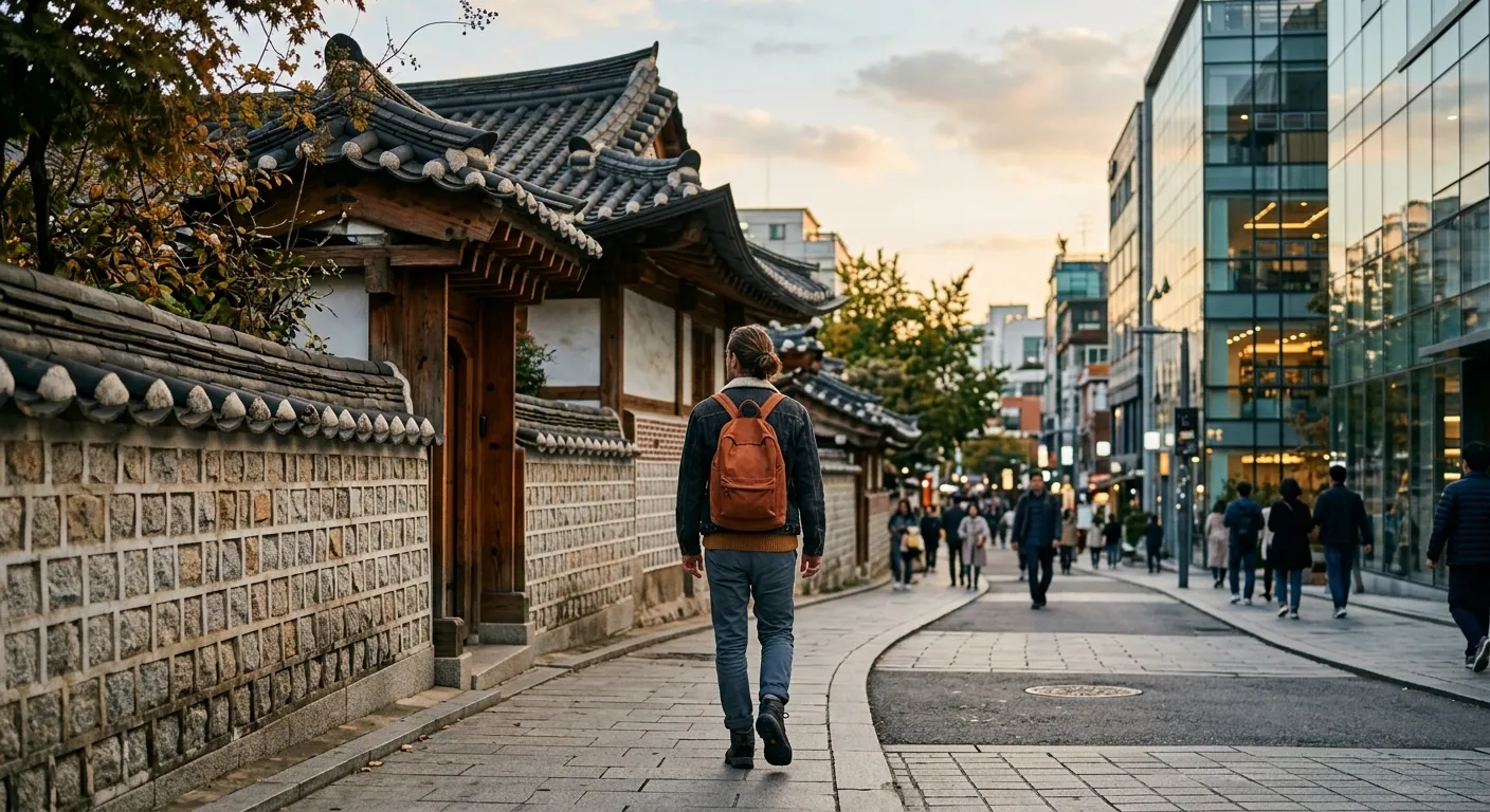 文章主視覺，呈現傳統與現代並存的首爾街景