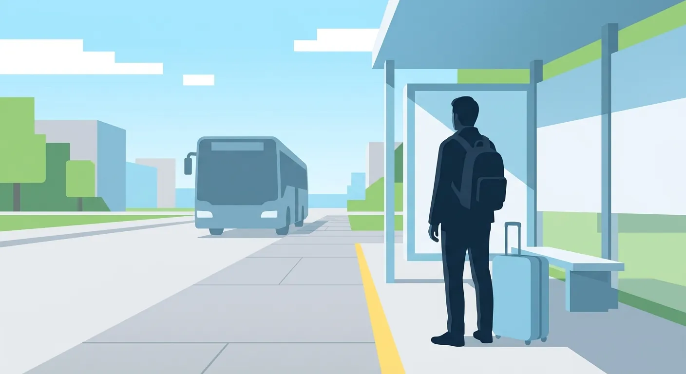 示意在乘車處等待上車